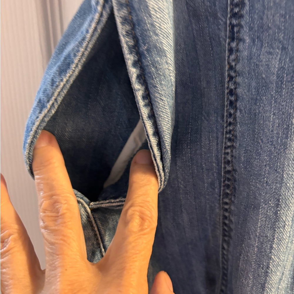 Universal Thread Blue Denim Silver Buttons Mini Dress - Picture 4 of 5